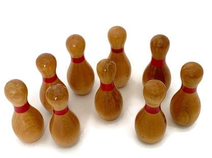 Vintage Mini Bowling Pin Set - Vintage Wooden League Participation Trophies at Duckwells