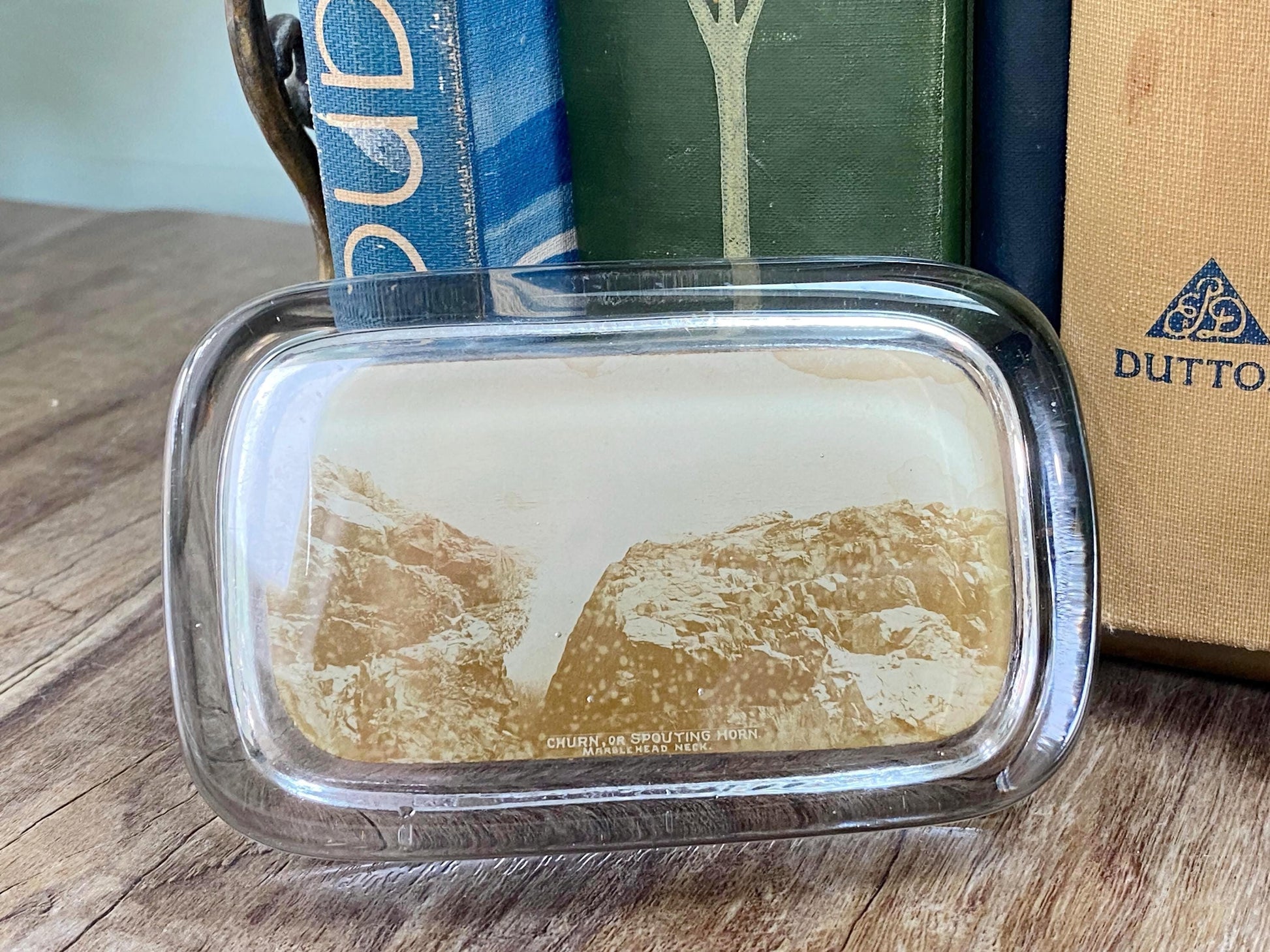 Antique Marblehead Glass Photo Paperweight at Duckwells