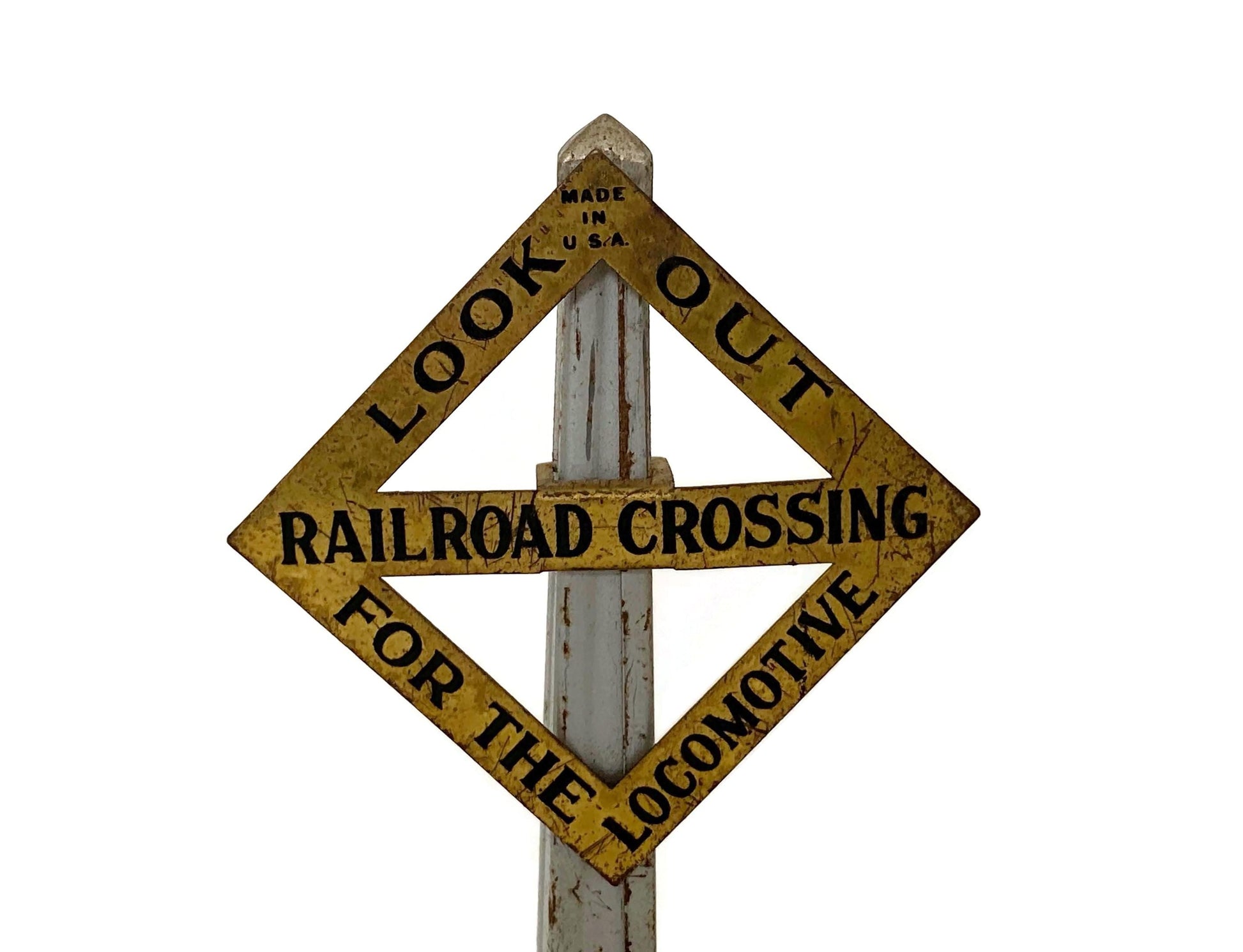 Vintage Miniature Railroad Crossing Sign at Duckwells