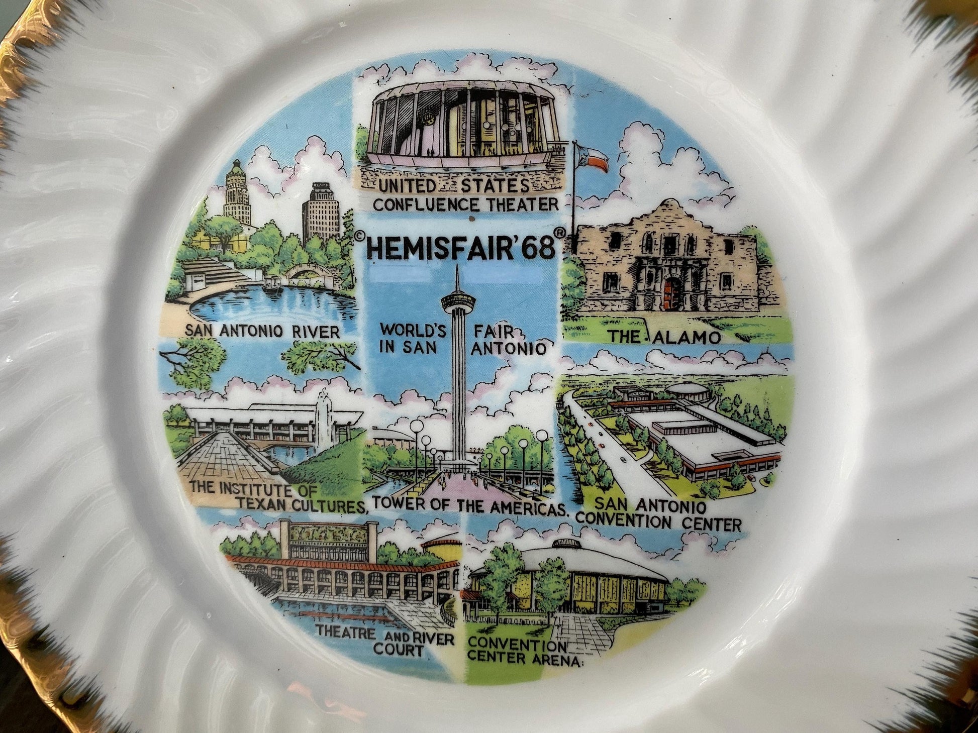 Vintage 1968 San Antonio World's Fair Souvenir Plate at Duckwells