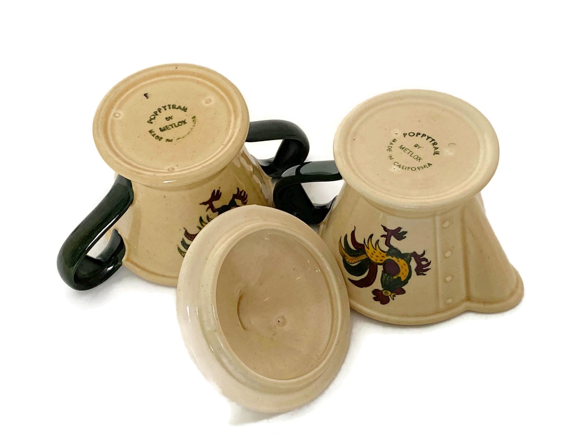 Vintage California Pottery Sugar and Creamer by Metlox at Duckwells