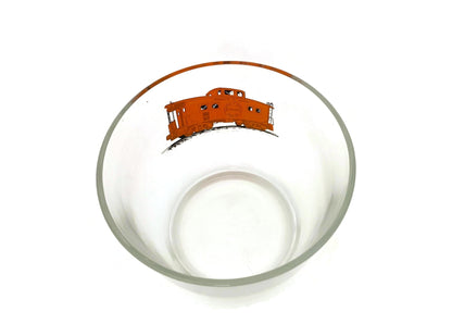 Vintage Railroad Ice Bucket, Glass Genesee and Wyoming Barware at Duckwells