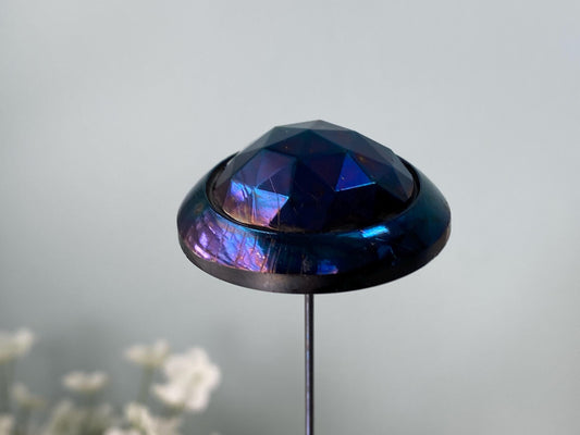 Antique Navy Blue Glass Hat Pin at Duckwells
