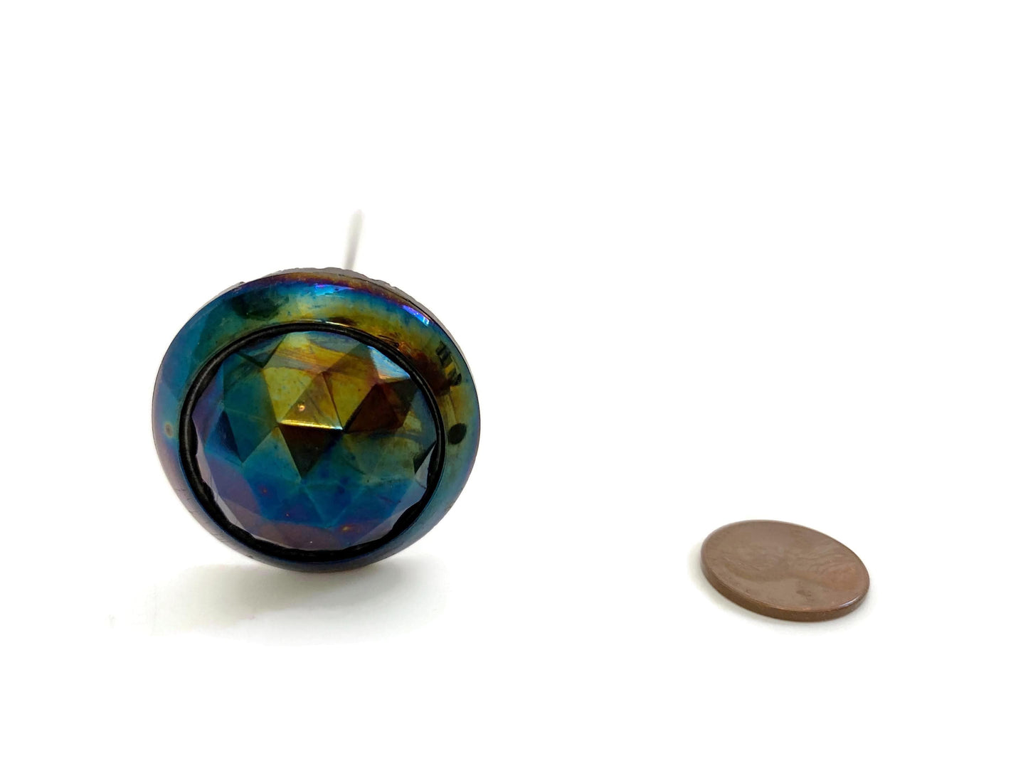 Antique Navy Blue Glass Hat Pin at Duckwells