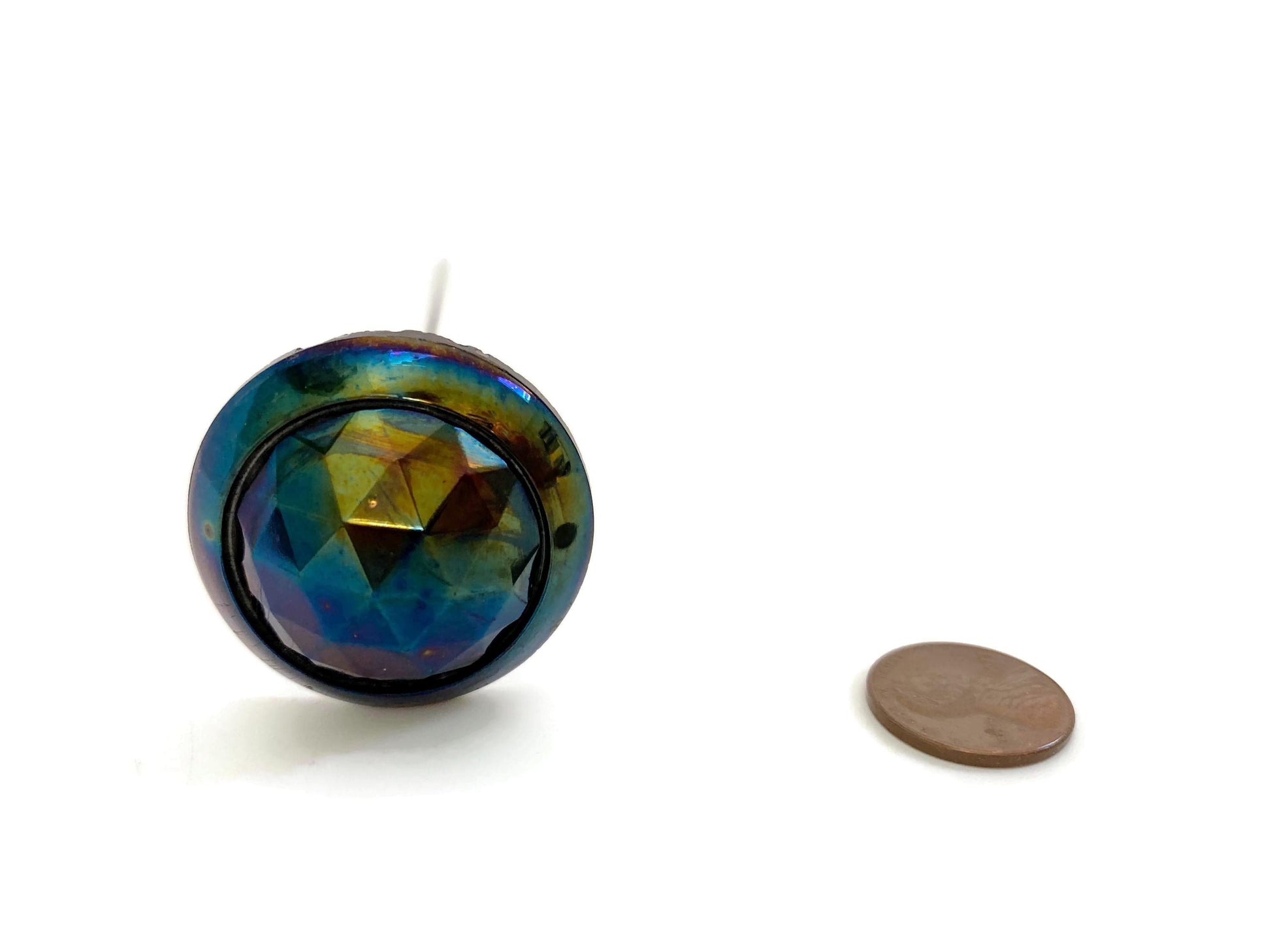 Antique Navy Blue Glass Hat Pin at Duckwells