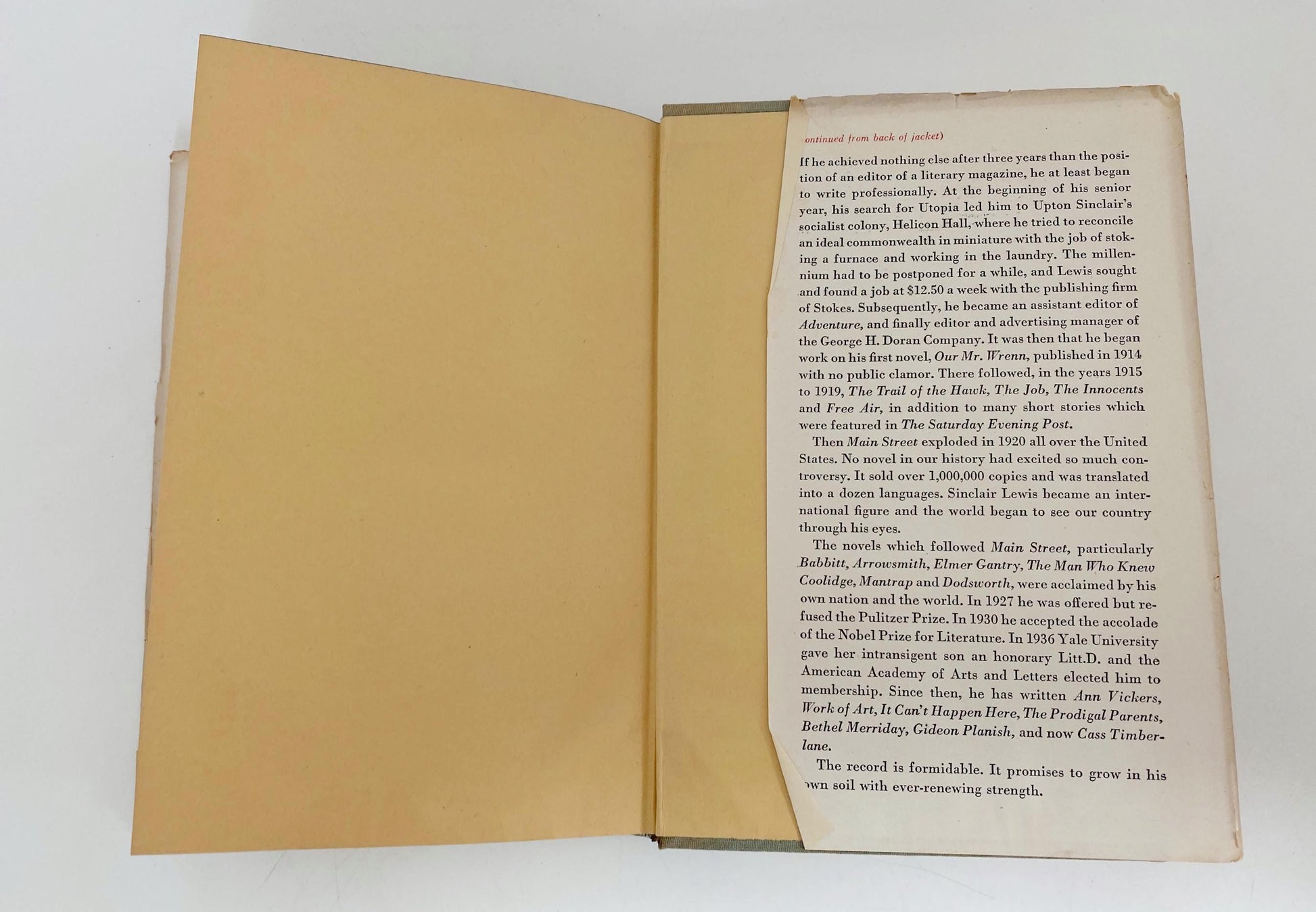 Vintage Book, Cass Timberlane, by Sinclair Lewis at Duckwells