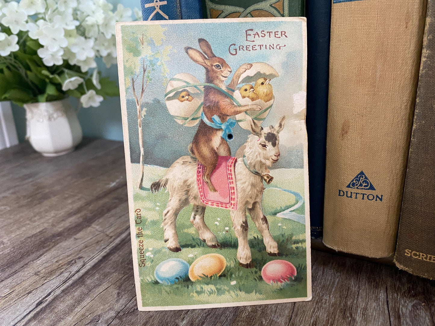 Antique Easter Postcard, Rare Squeaker Card at Duckwells