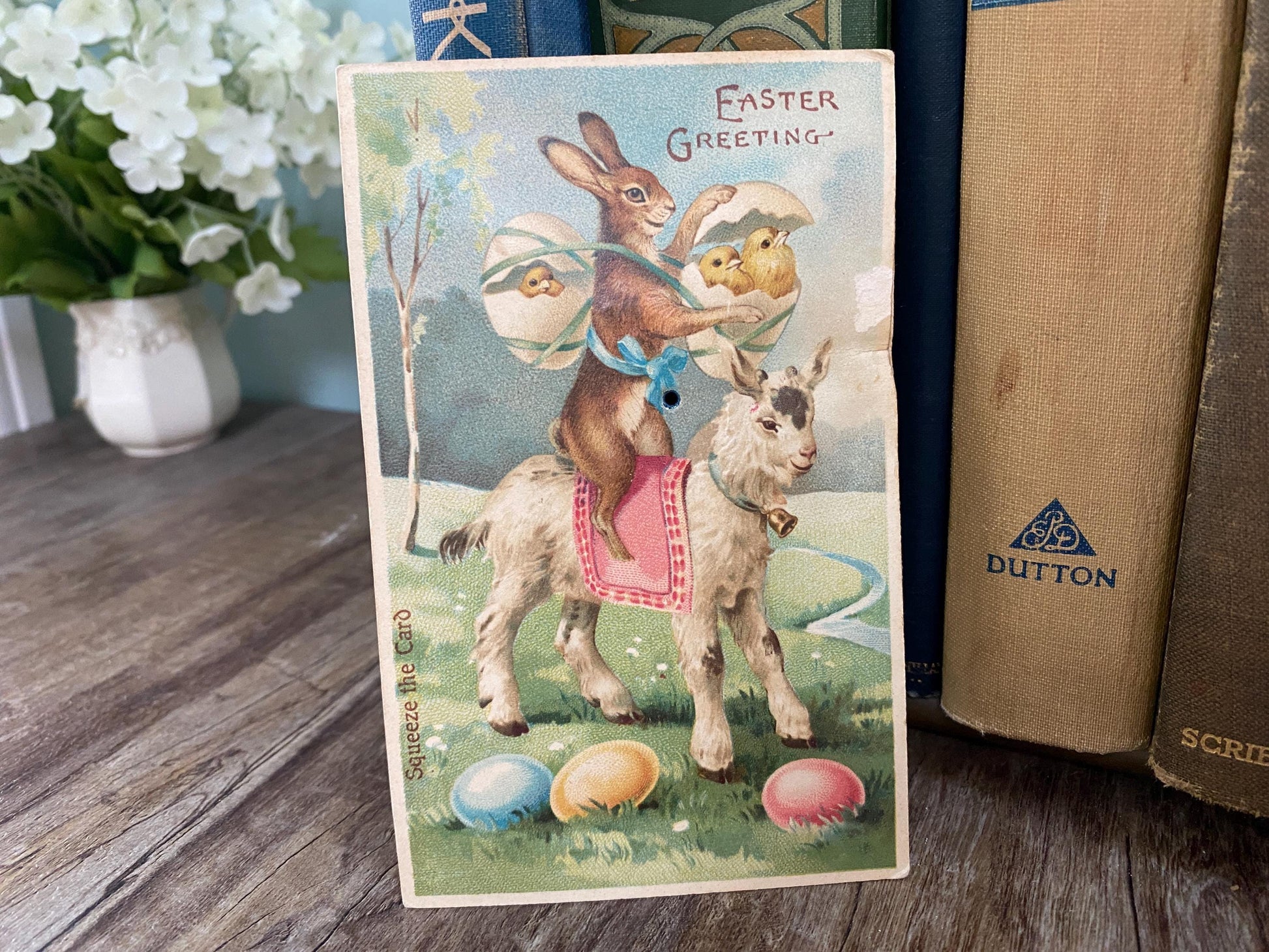 Antique Easter Postcard, Rare Squeaker Card at Duckwells