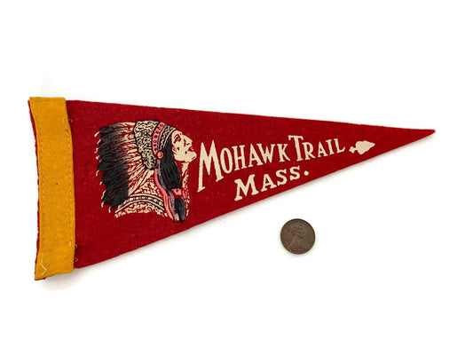 Vintage Mohawk Trail Pennant - Small Old Felt Travel Souvenir at Duckwells