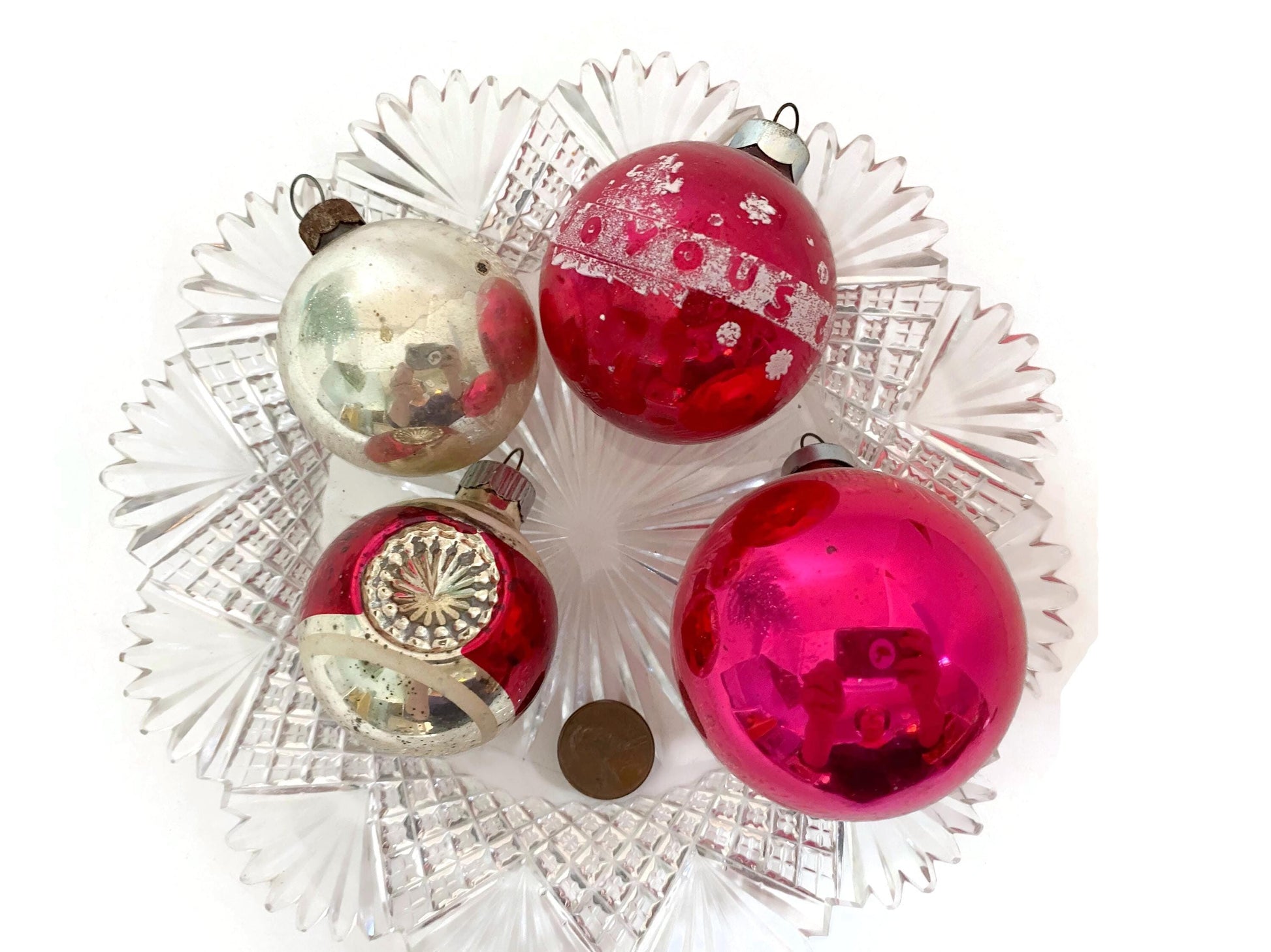 Midcentury Glass Christmas Tree Ornaments at Duckwells