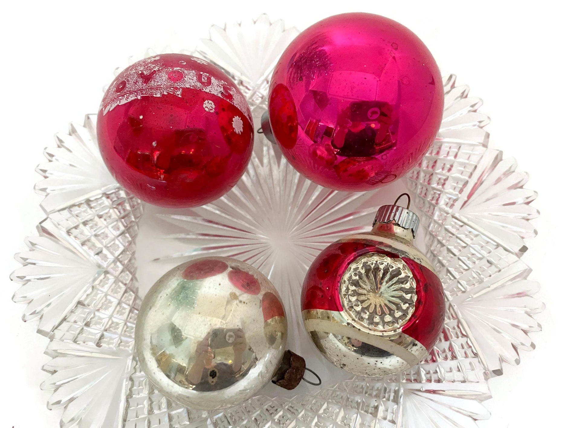 Midcentury Glass Christmas Tree Ornaments at Duckwells