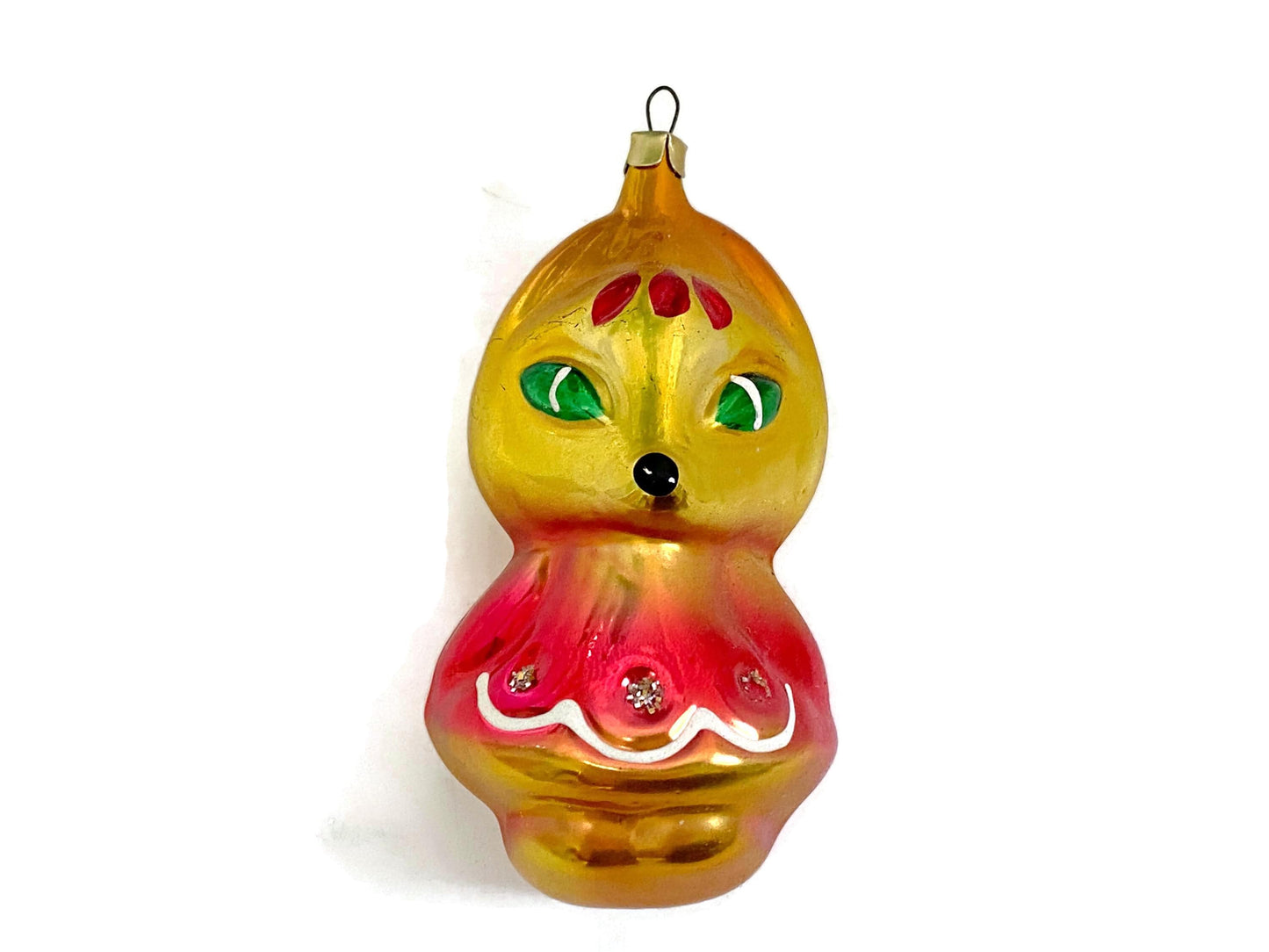 Vintage Glass Fox Christmas Ornament at Duckwells