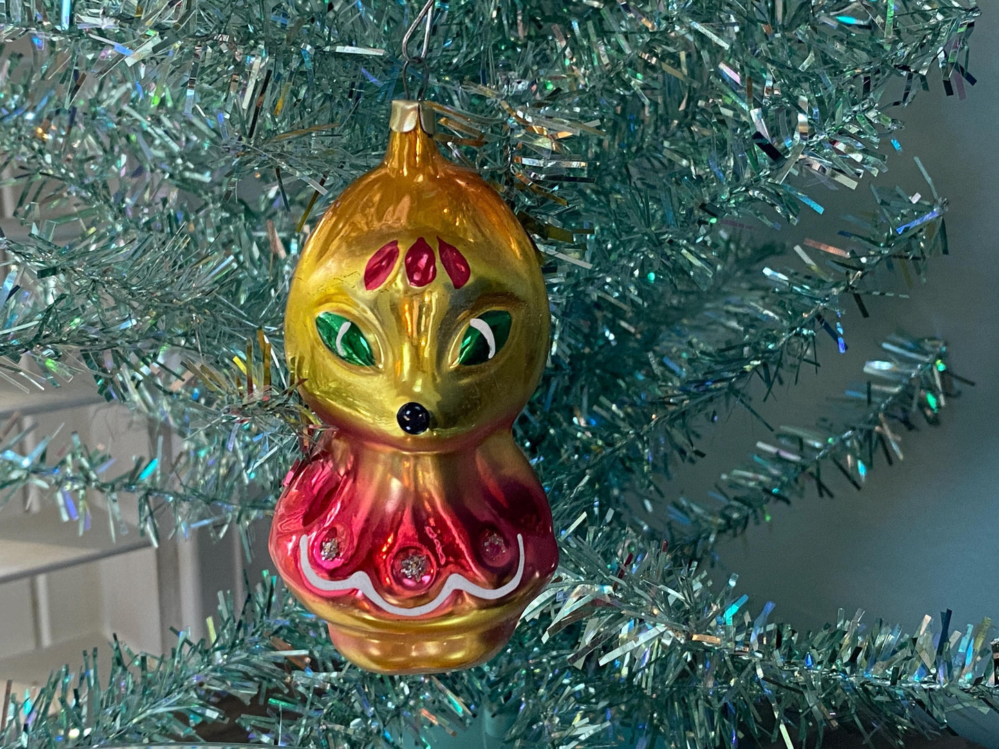 Vintage Glass Fox Christmas Ornament at Duckwells