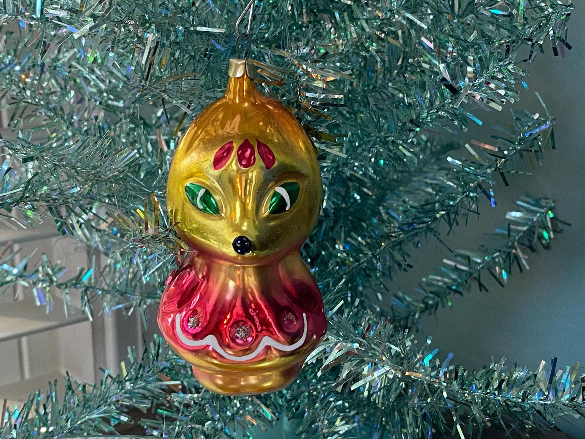 Vintage Glass Fox Christmas Ornament at Duckwells