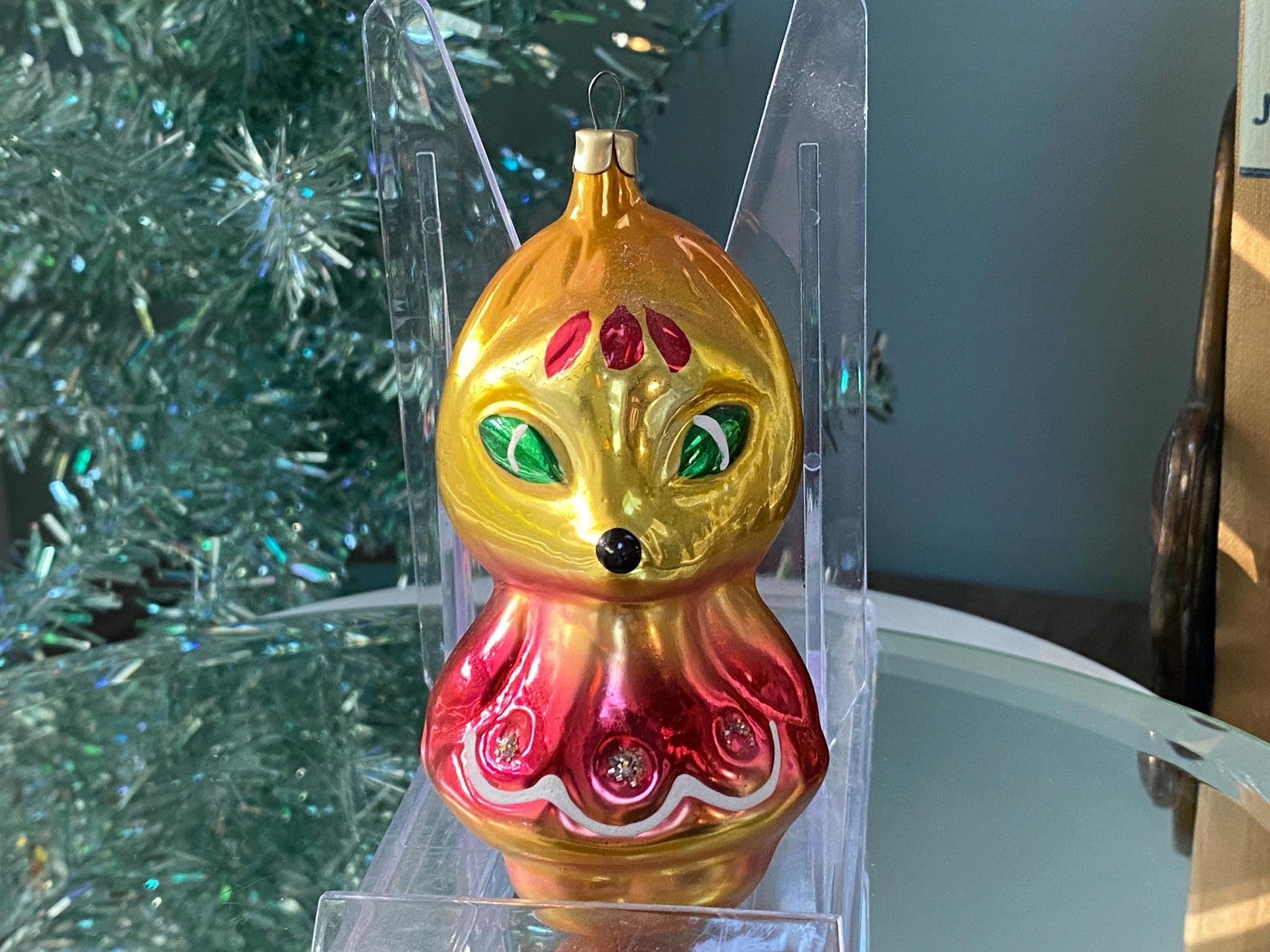 Vintage Glass Fox Christmas Ornament at Duckwells