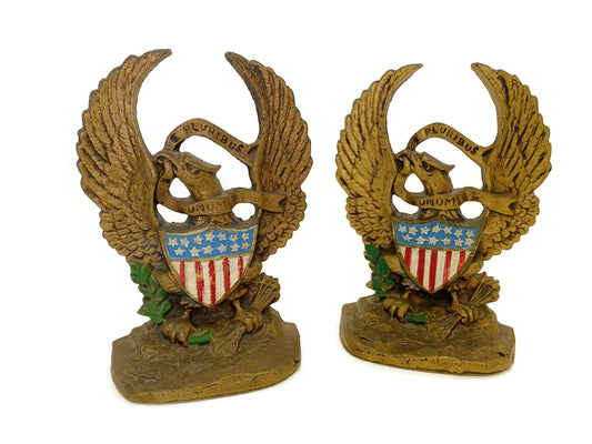 Vintage Patriotic E Pluribus Unum Bookends at Duckwells