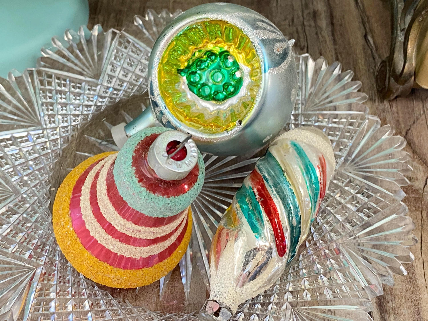 Midcentury Glass Christmas Tree Ornaments