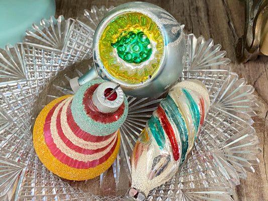 Midcentury Glass Christmas Tree Ornaments