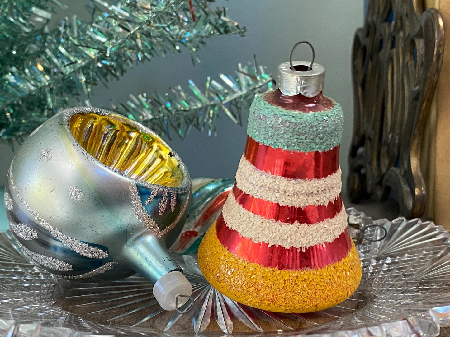 Midcentury Glass Christmas Tree Ornaments