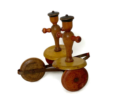 Antique Wood Pull Toy, 1920s Whirly Tinker Sailors at Duckwells