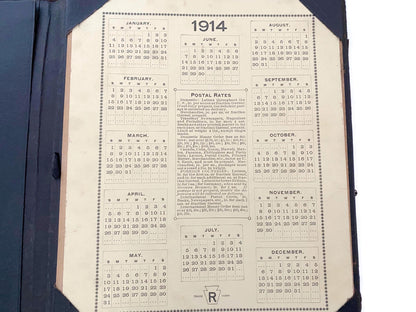 Antique Writing Desk, Portable Case with Ink Well and 1914 Calendar at Duckwells