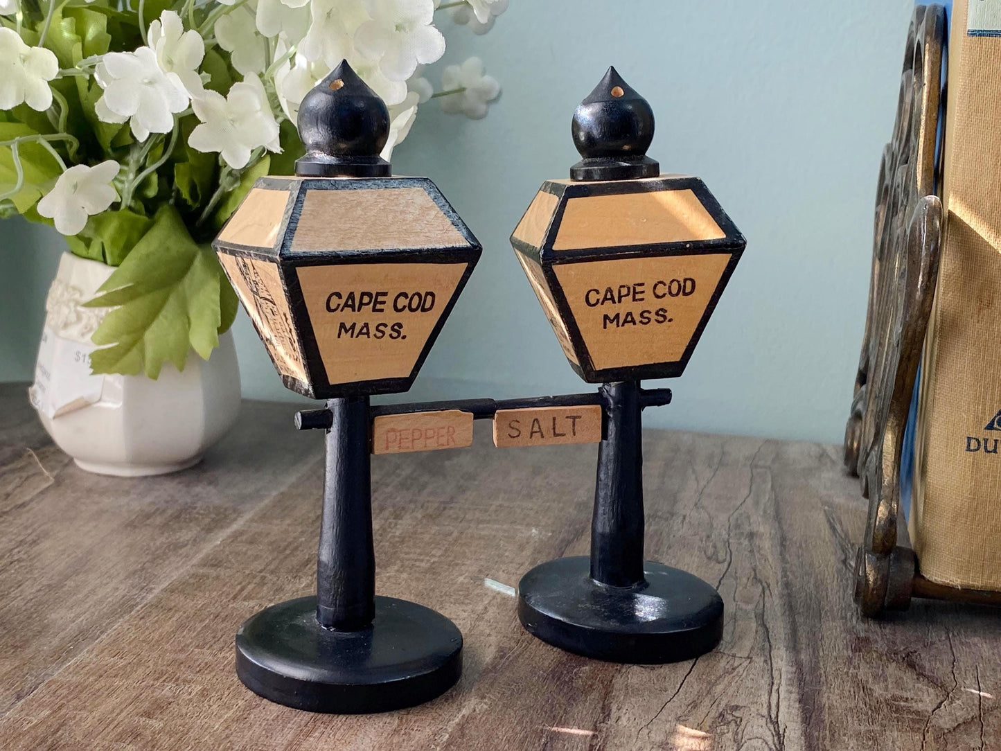 Midcentury Cape Cod Wood Salt and Pepper Shakers at Duckwells