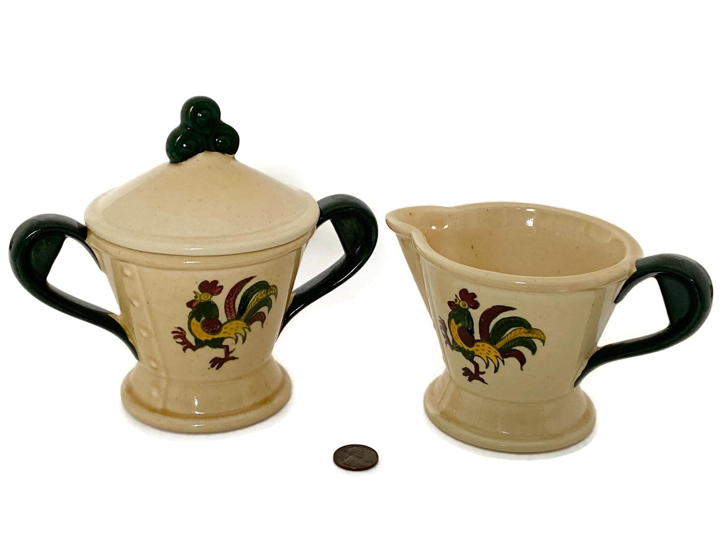 Vintage California Pottery Sugar and Creamer by Metlox at Duckwells
