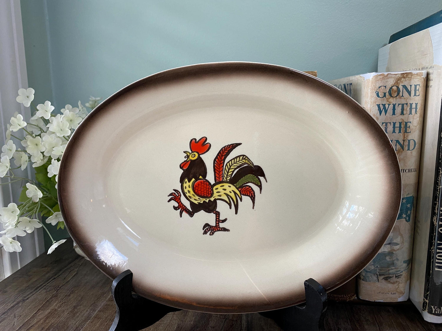 Vintage California Pottery Oval Dish by Metlox at Duckwells