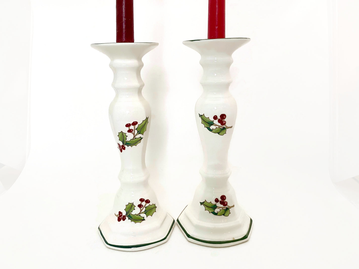 Midcentury Christmas Ceramic Candlesticks at Duckwells