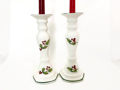 Midcentury Christmas Ceramic Candlesticks at Duckwells