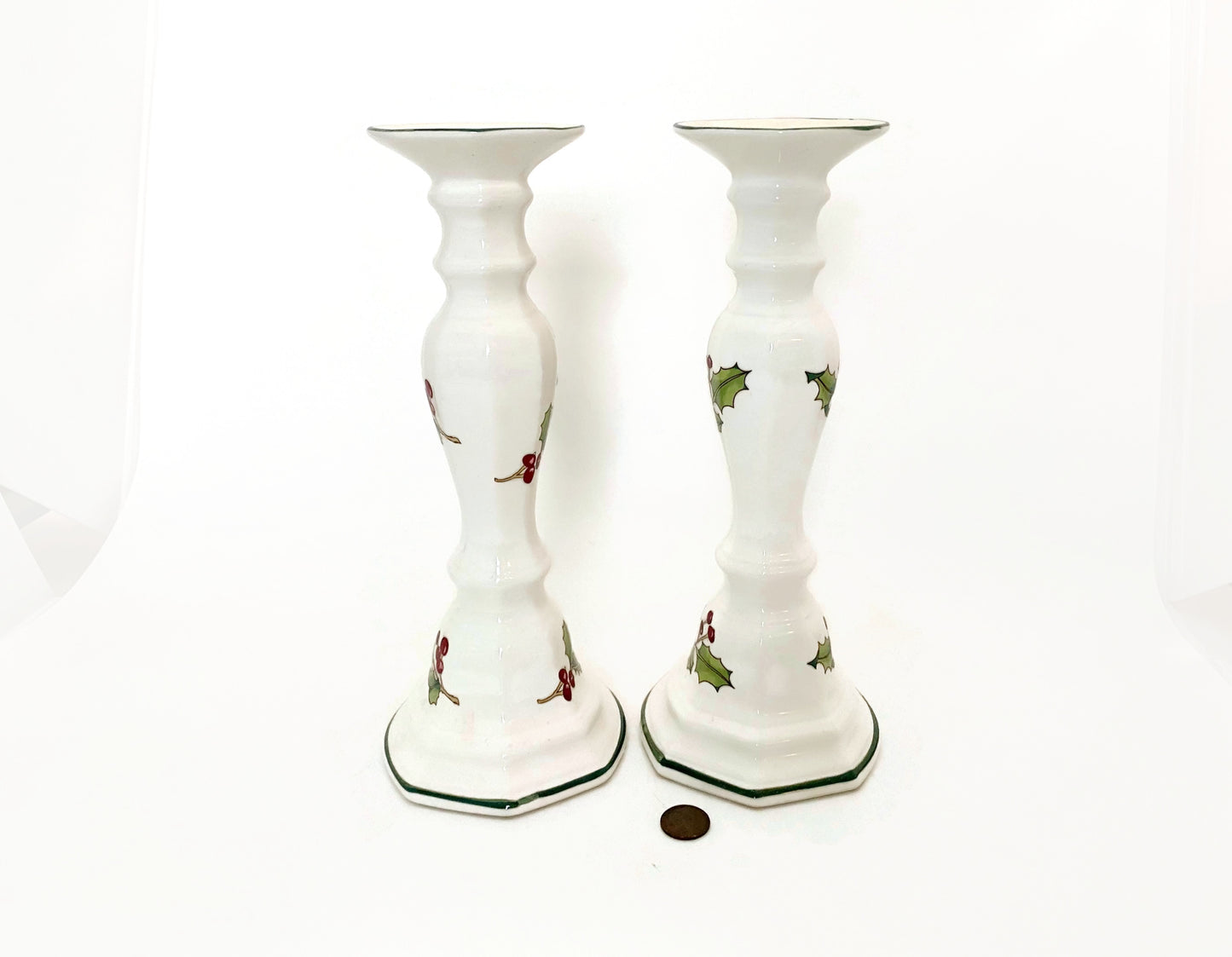 Midcentury Christmas Ceramic Candlesticks at Duckwells