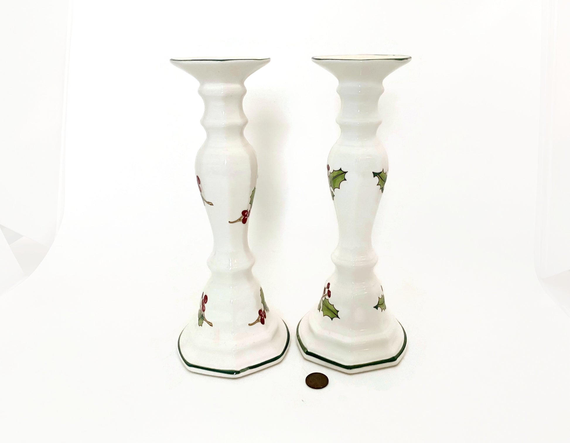 Midcentury Christmas Ceramic Candlesticks at Duckwells