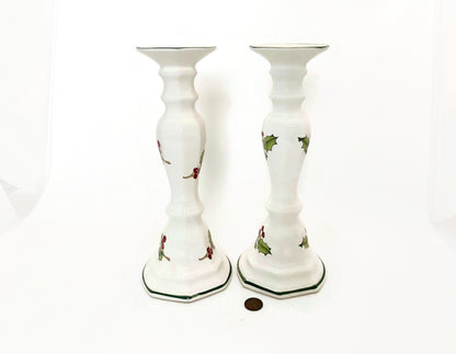 Midcentury Christmas Ceramic Candlesticks at Duckwells