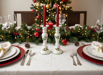 Midcentury Christmas Ceramic Candlesticks at Duckwells