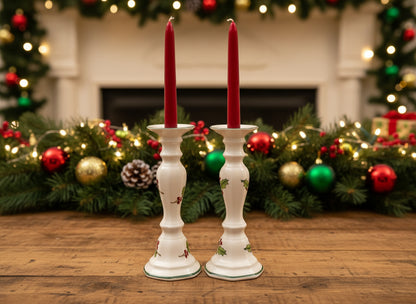 Midcentury Christmas Ceramic Candlesticks at Duckwells