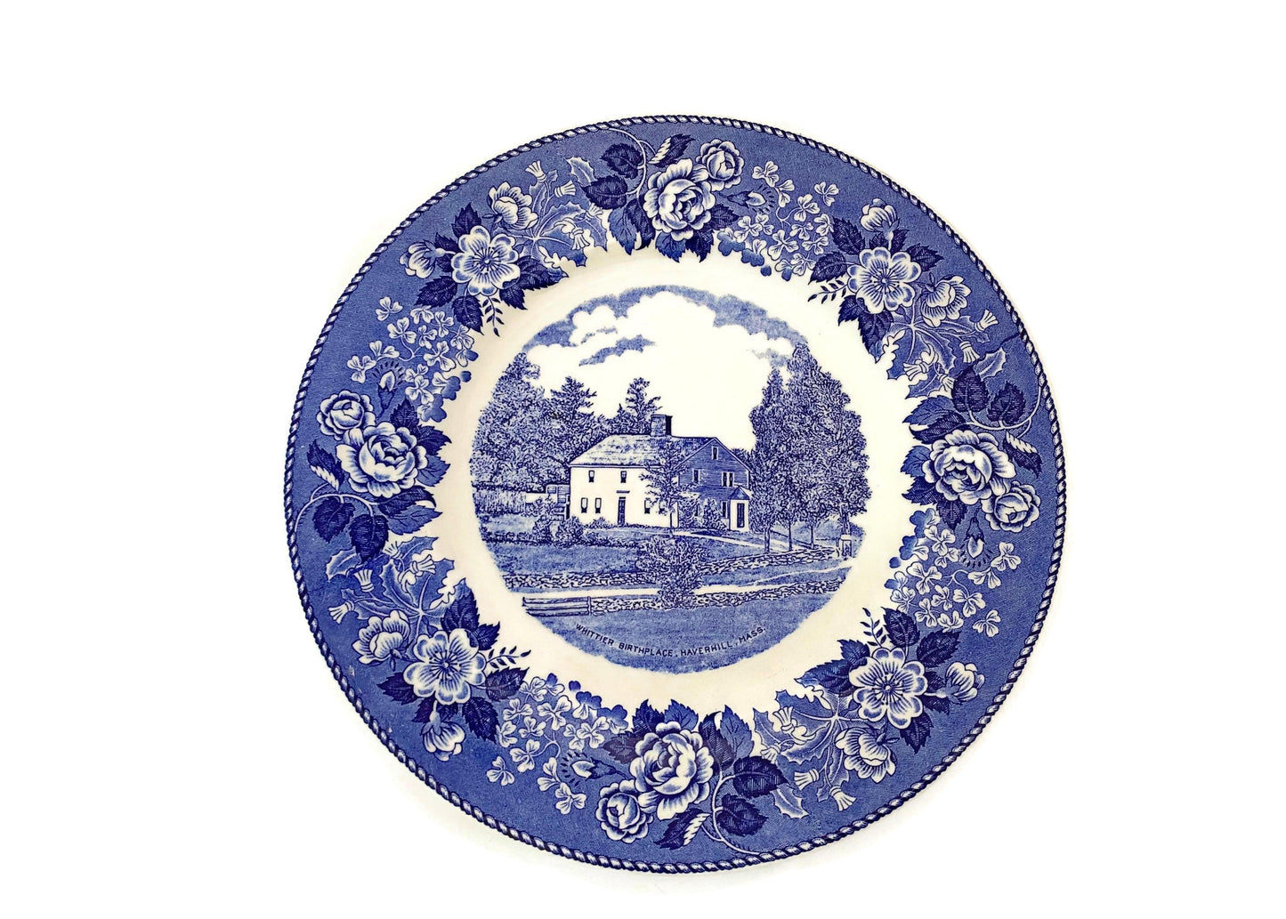 Vintage Haverhill Plate, Whittier Birthplace Massachusetts at Duckwells