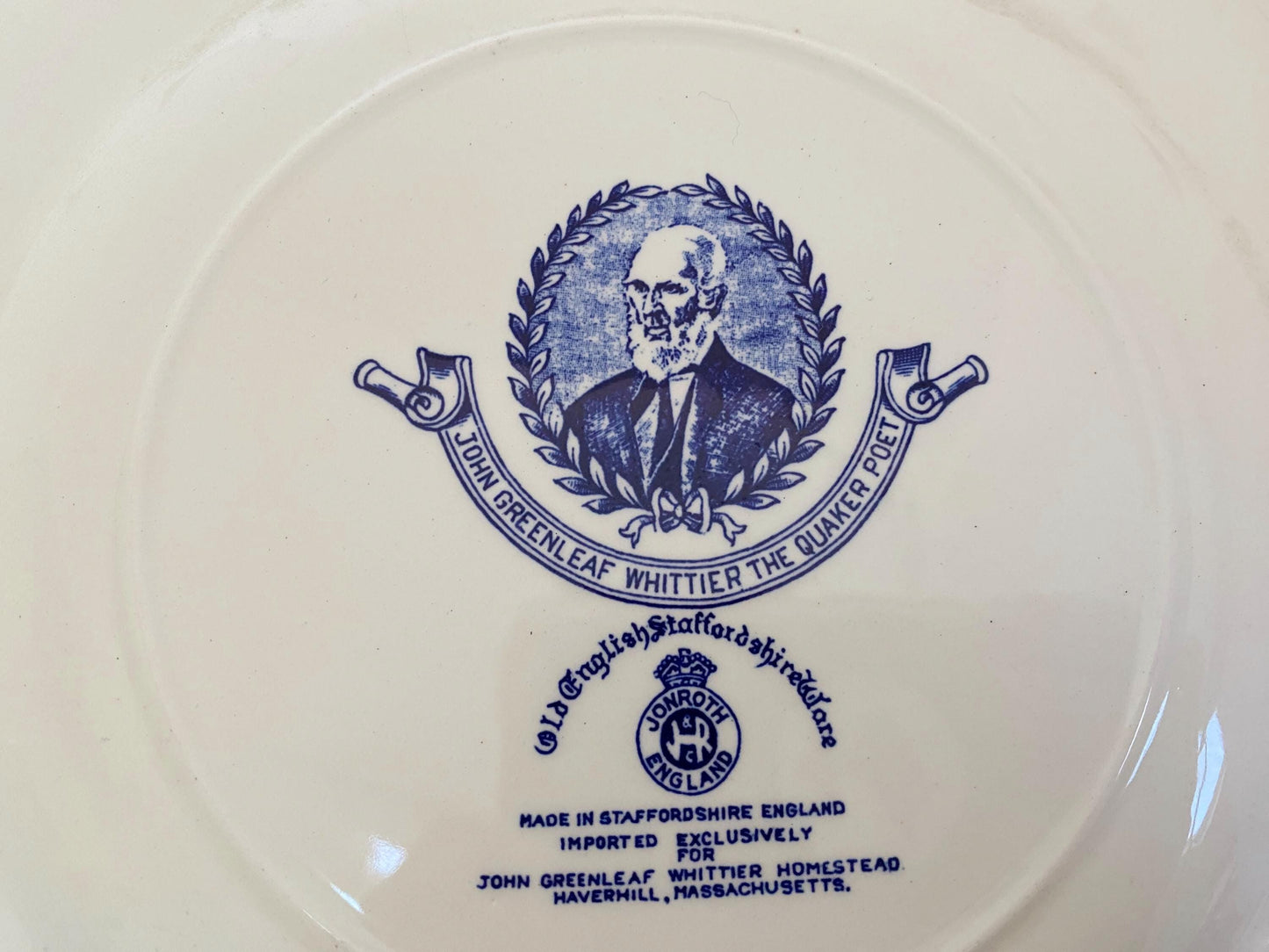 Vintage Haverhill Plate, Whittier Birthplace Massachusetts at Duckwells