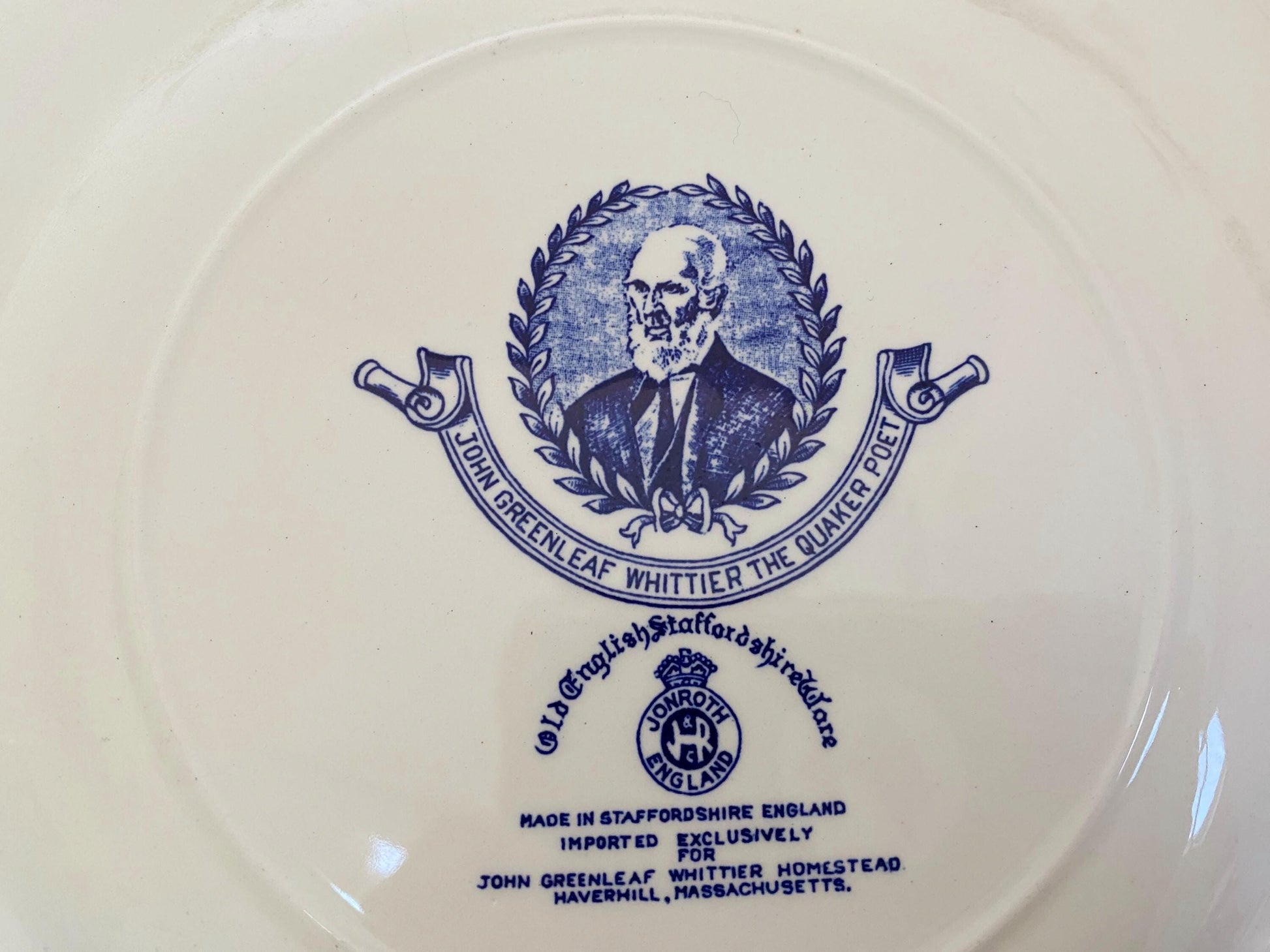 Vintage Haverhill Plate, Whittier Birthplace Massachusetts at Duckwells