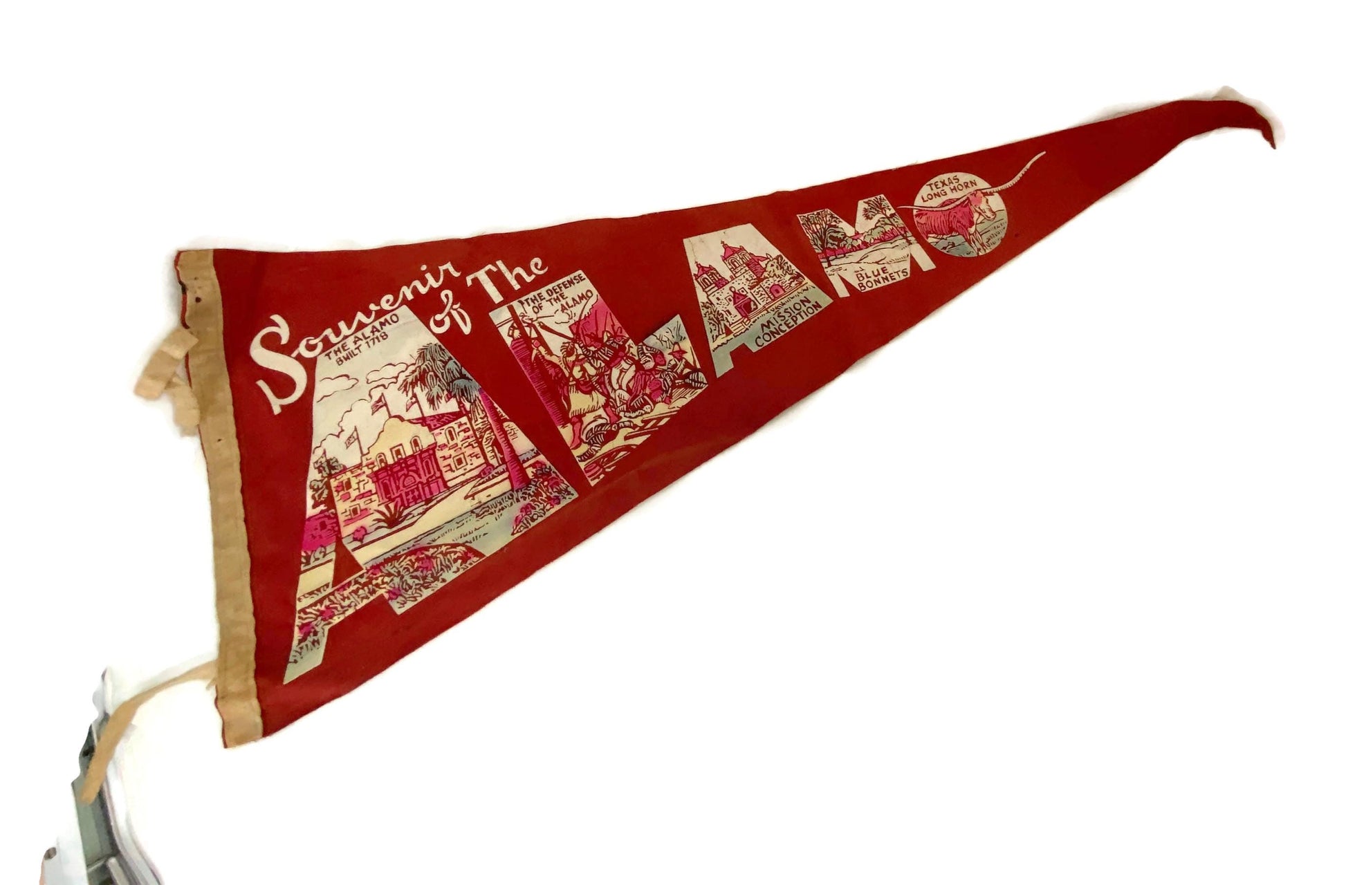 Vintage Alamo Pennant - A Texas 1950s Felt Travel Souvenir at Duckwells