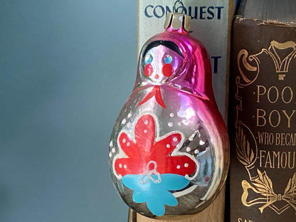 Vintage Glass Babushka Christmas Ornament at Duckwells