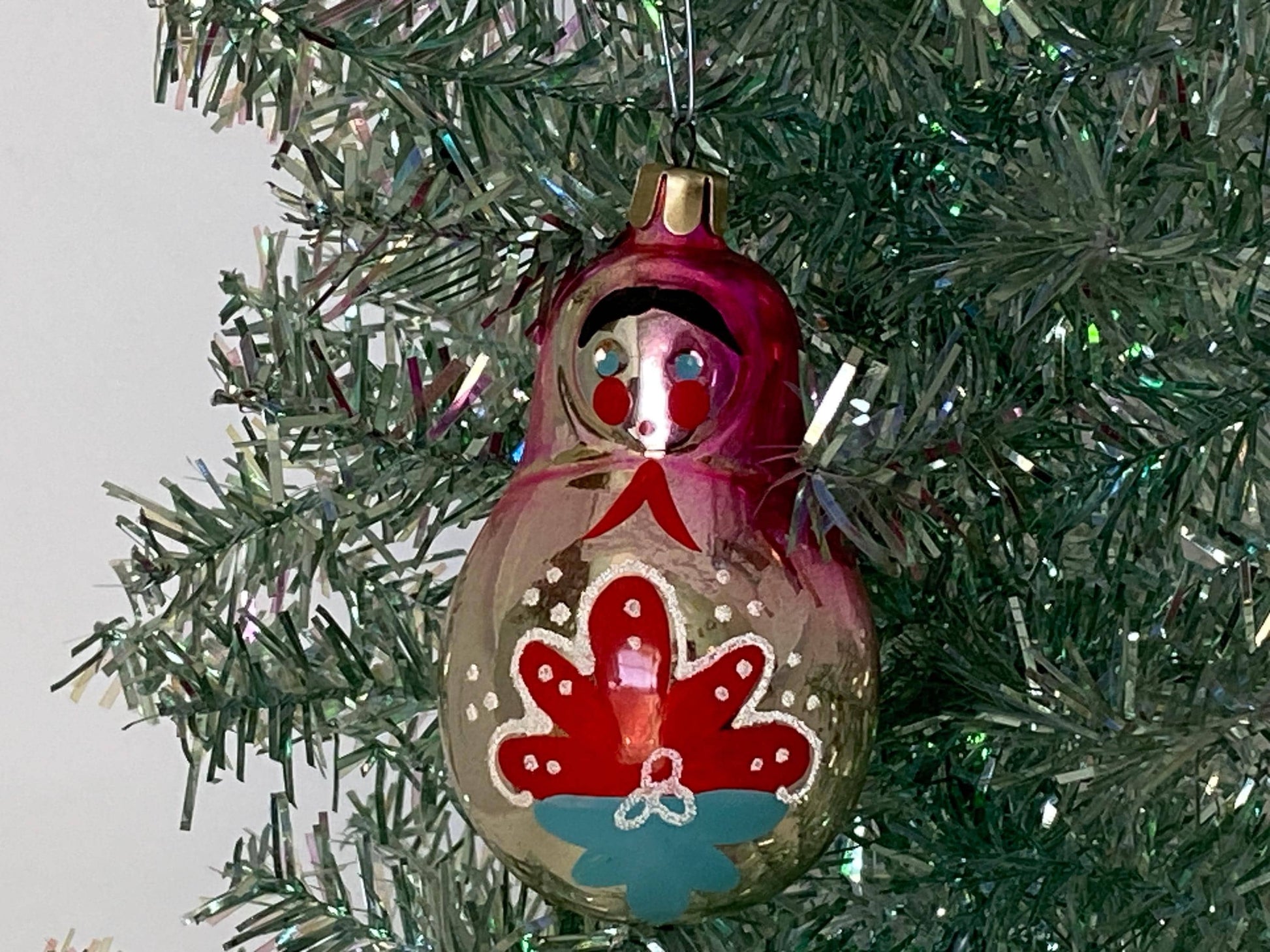 Vintage Glass Babushka Christmas Ornament at Duckwells