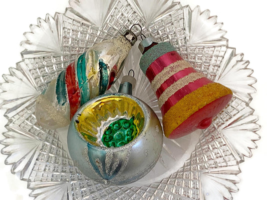 Midcentury Glass Christmas Tree Ornaments