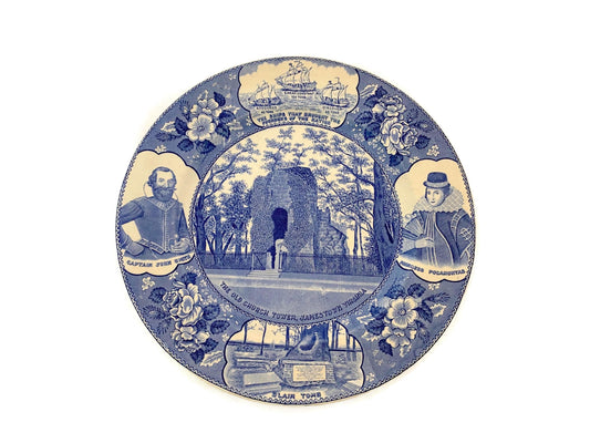 Vintage Jamestown Virginia Blue and White Plate at Duckwells