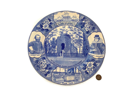 Vintage Jamestown Virginia Blue and White Plate at Duckwells