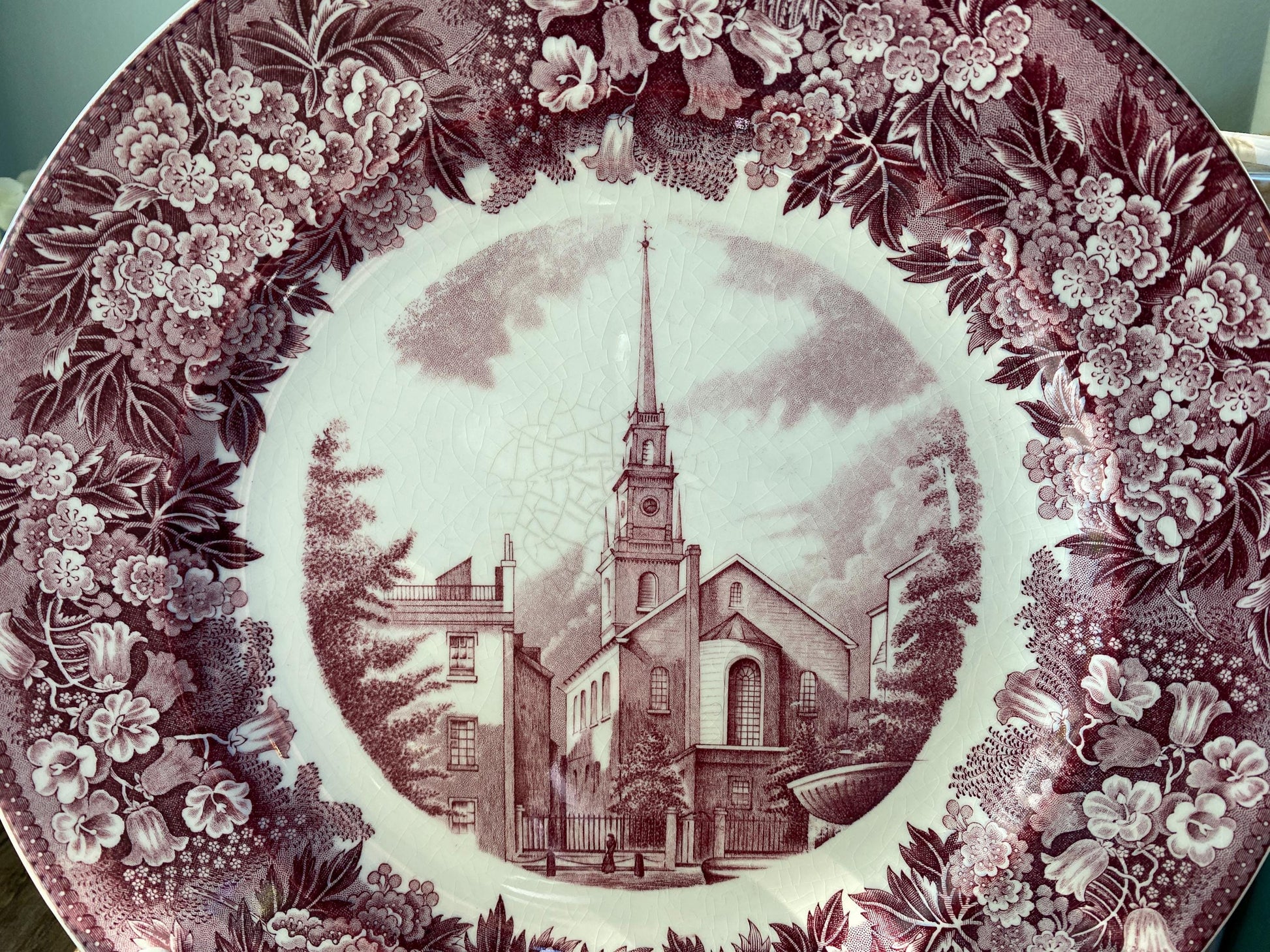 Vintage Old North Church, Boston Wedgwood Souvenir Plate at Duckwells