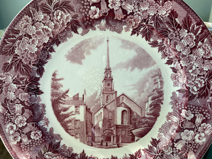Vintage Old North Church, Boston Wedgwood Souvenir Plate at Duckwells