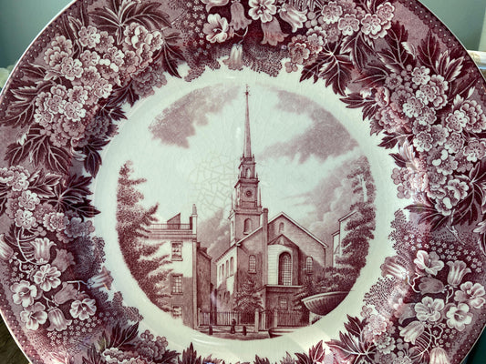 Vintage Old North Church, Boston Wedgwood Souvenir Plate at Duckwells
