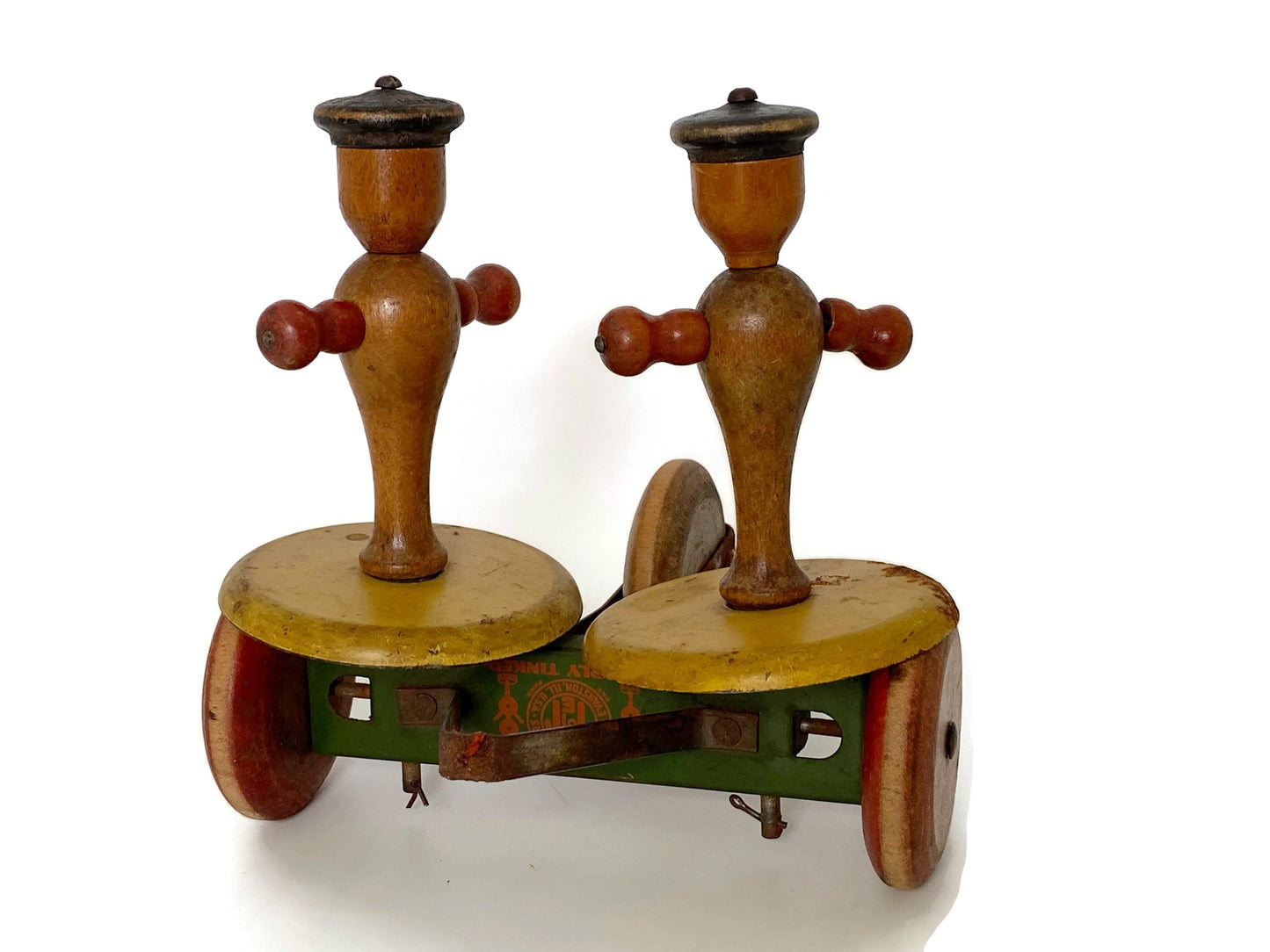 Antique Wood Pull Toy, 1920s Whirly Tinker Sailors at Duckwells