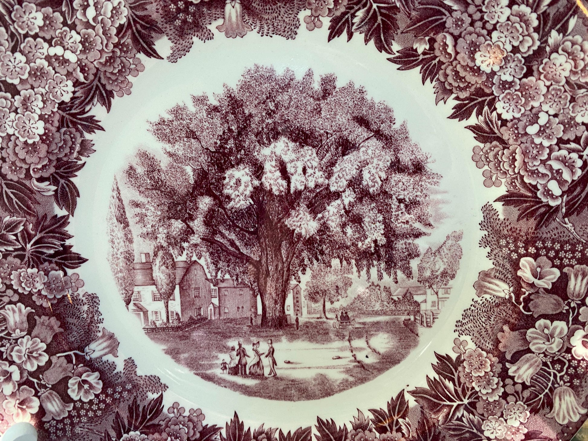 Vintage The Washington Elm Wedgwood Souvenir Plate, Cambridge Massachusetts at Duckwells