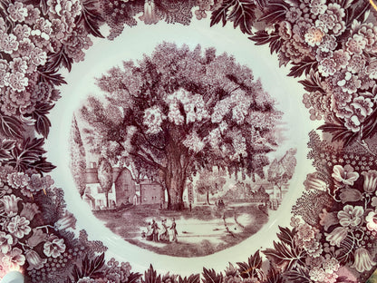 Vintage The Washington Elm Wedgwood Souvenir Plate, Cambridge Massachusetts at Duckwells